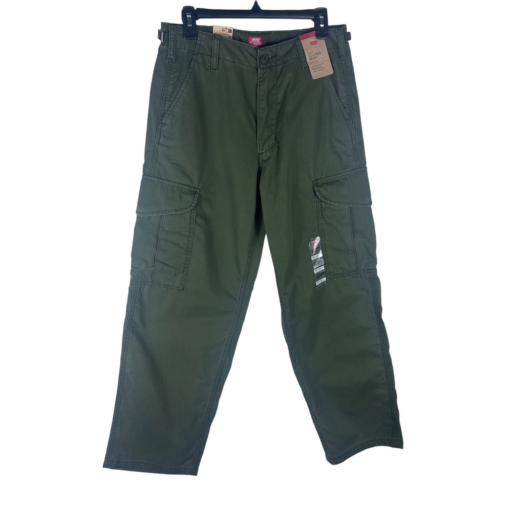 Levis XX Cargo Baggy Pants Mens 30x30 Olive Green Cotton‎ 003KQ0003 NWT